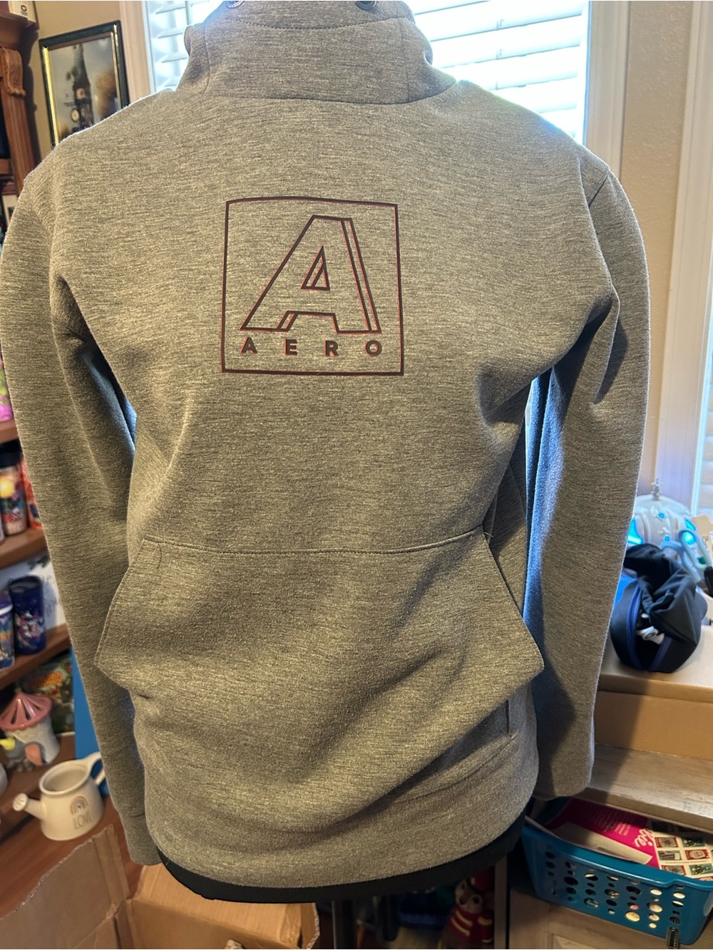 Aeropostale Grey Hoodie with Center Logo